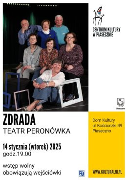 Piaseczno Wydarzenie Spektakl Teatr PERONÓWKA ZDRADA